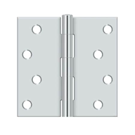 Dendesigns 4 x 4 in. Square Hinge, Polished Chrome DE2667502